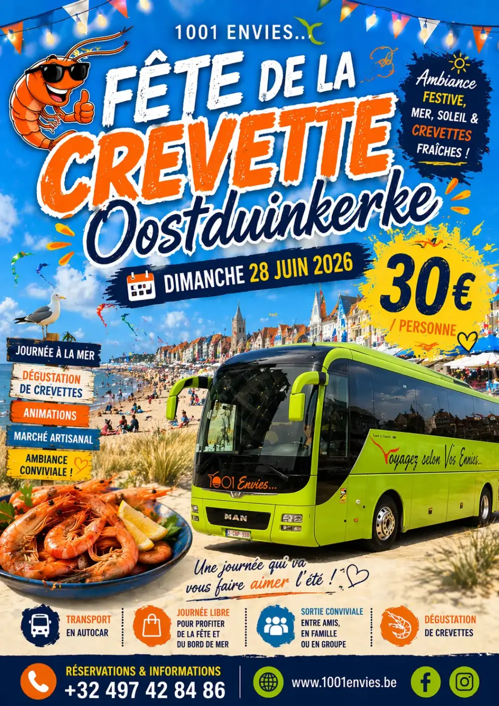 Fête de la crevette à Oostduinkerke, 28 juin 2026