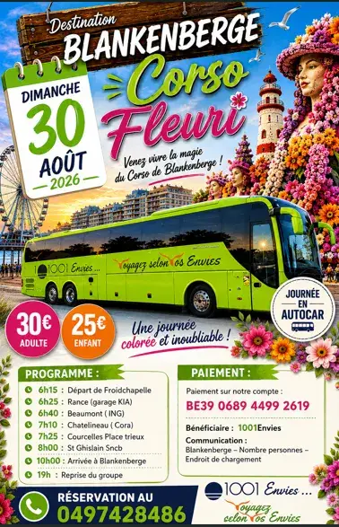 Le Corso Fleuri à Blankenberge le 30 août 2026