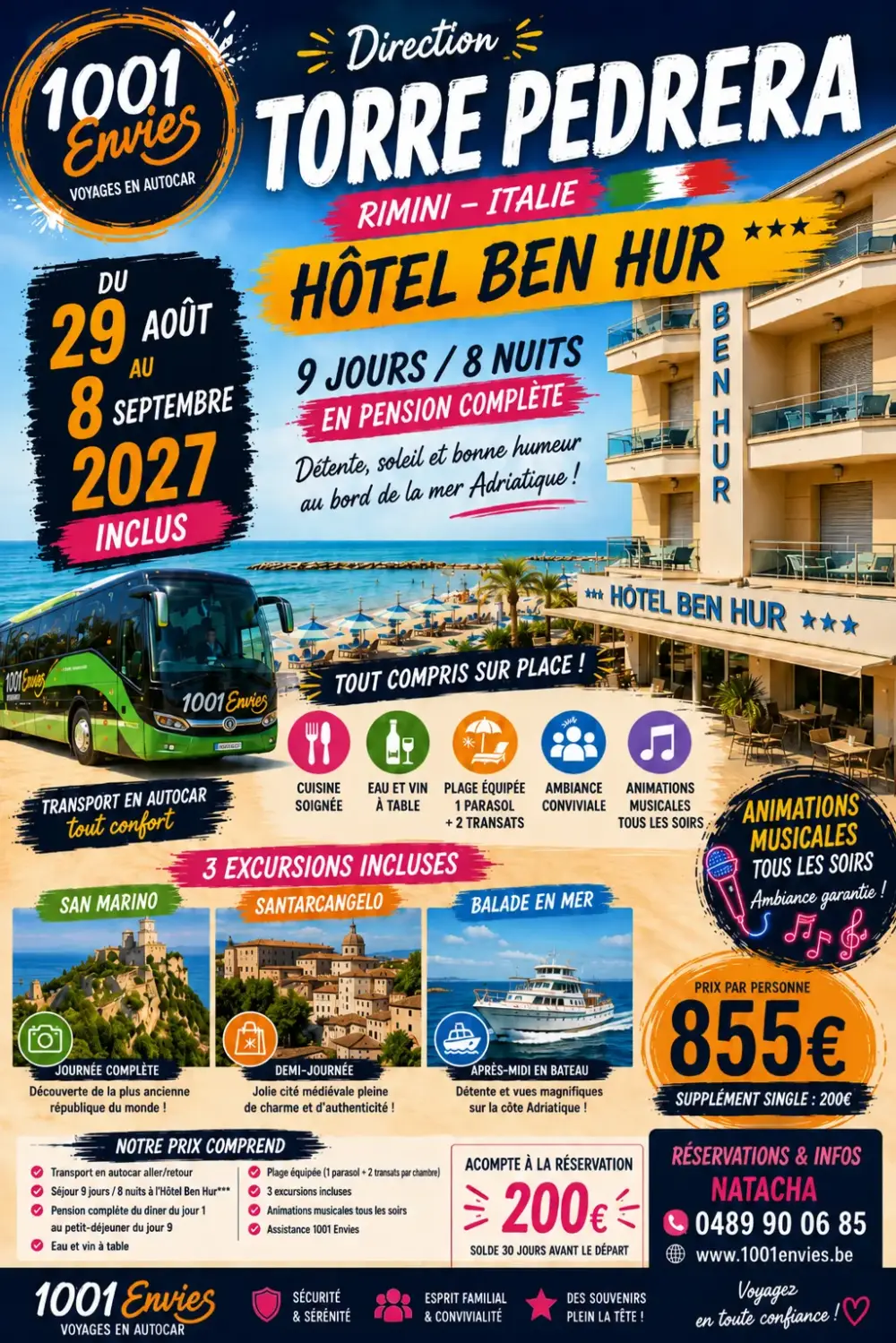 Séjour à Rimini du 29 aout au 08 septembre 2027
