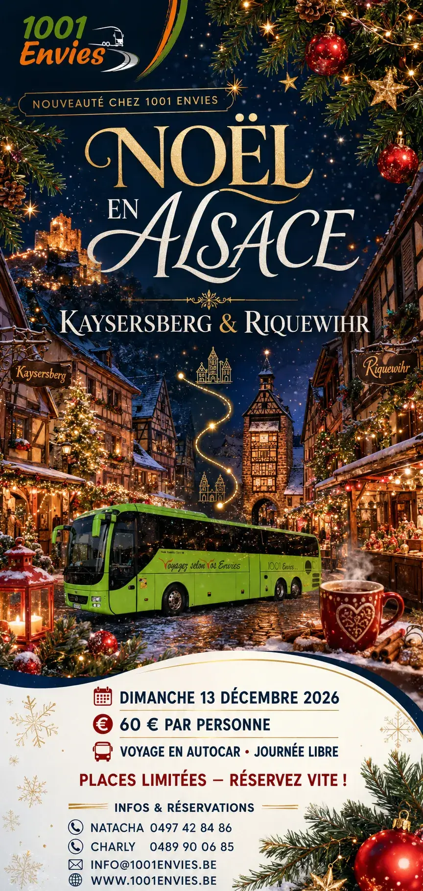 Marché de Noel en Alsace le 13 décembre 2026