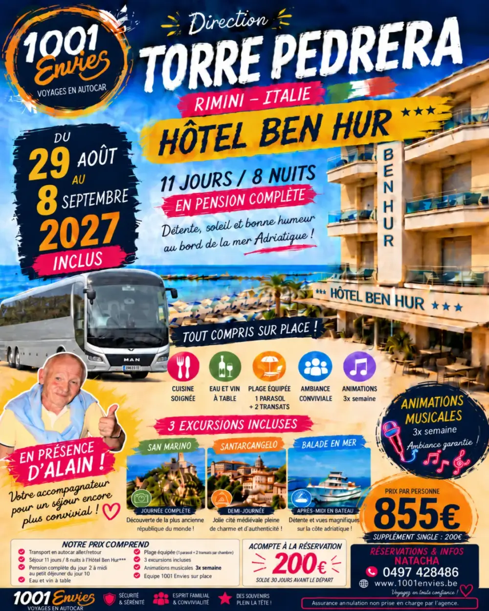 Séjour à Rimini du 29 aout au 08 septembre 2027