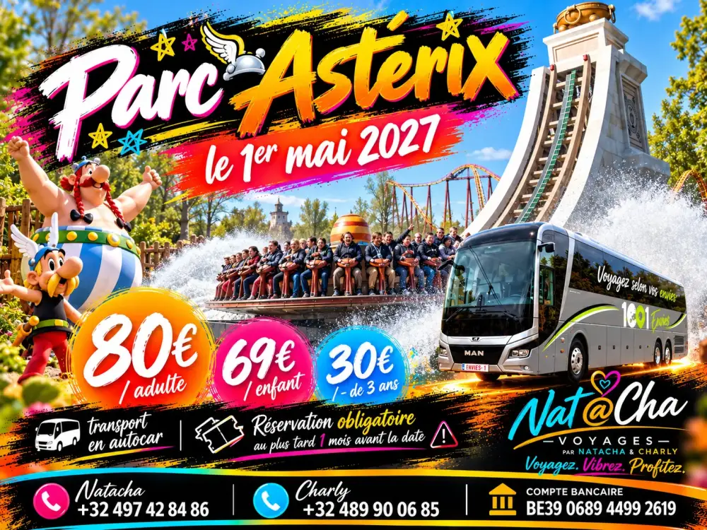 Affiche colorée _ escapade à Parc Astérix